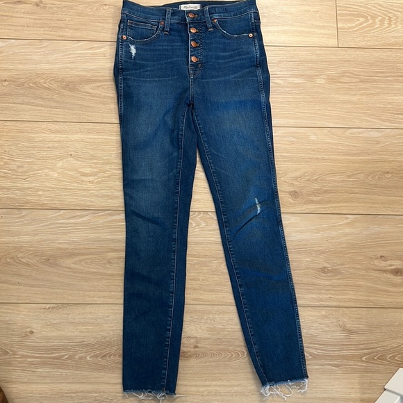 Madewell 10” high rise skinny raw hem, button fly size 27 - Picture 1 of 8